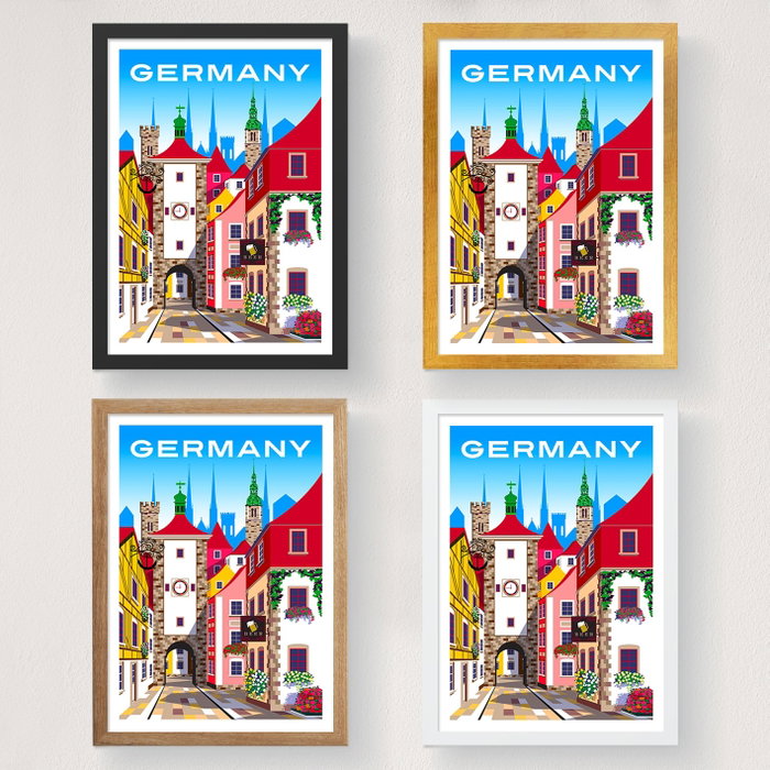 Wallity Póster A4 Germany - 2002 Decoración Hogar Oficina, Tamaño 21 x 29.7 cm, Acabado Satén Mate